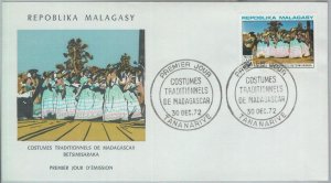 82844 - MADAGASCAR  - Postal History -  FDC COVER - MUSIC Dance 1972