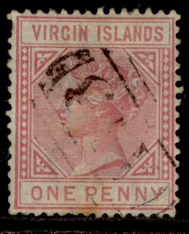 BRITISH VIRGIN ISLANDS QV SG29, 1d pale rose, USED. Cat £50.