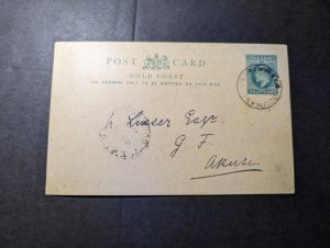 1906 British Gold Coast Postcard Cover Odumasi to Akusi