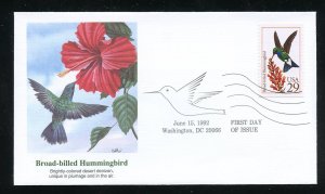 US 2643 Broad-billed Hummingbird UA Fleetwood cachet FDC