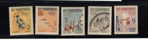 Albania #666-70 (1963 Olympics set) VFMNH  CV $5.65