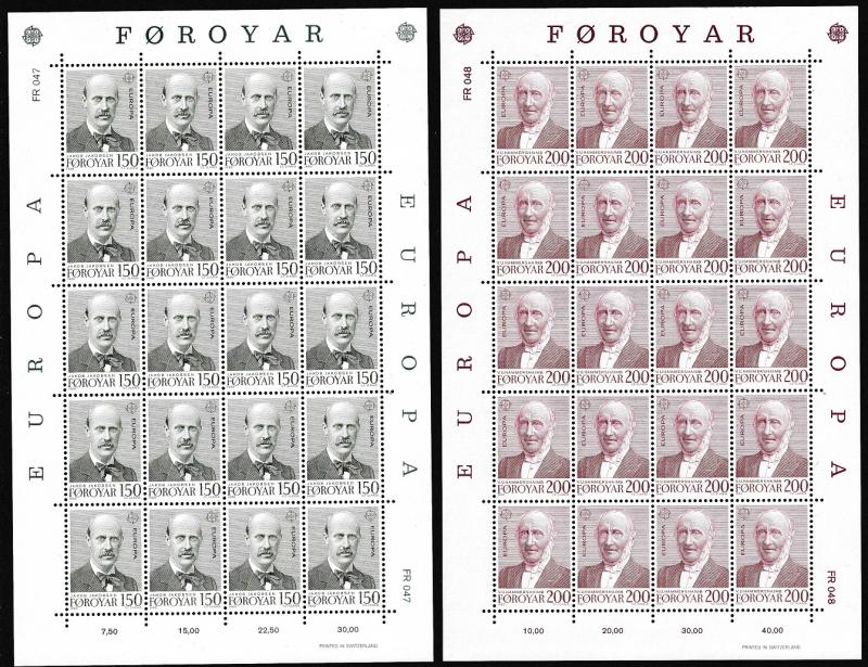 Faroe Is. Europa CEPT issue 1980 2v Sheets of 20 stamps SG#52-53 SC#53-54