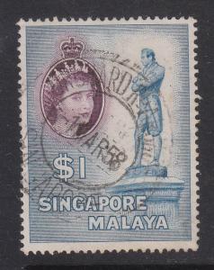 Singapore 1955 Sc 40 QEII $1 Used