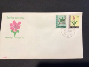 Iceland 1968 Flowers first day of issue postal cover Ref 60301