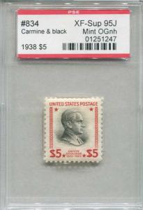 834 GRADE: JUMBO SUPERB 95J-XF MINT OGnh