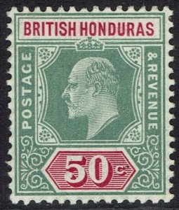 BRITISH HONDURAS 1904 KEVII 50C