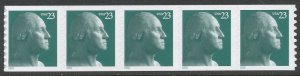 USA Scott # 3617 MNH Coil Strip of 5 - Perf 8.5 Vert.