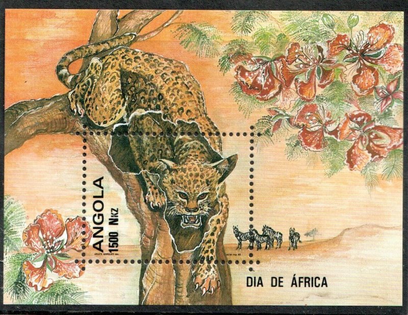 1993  ANGOLA  -  SG. MS 1020   -  LEOPARD  -  UNMOUNTED MINT