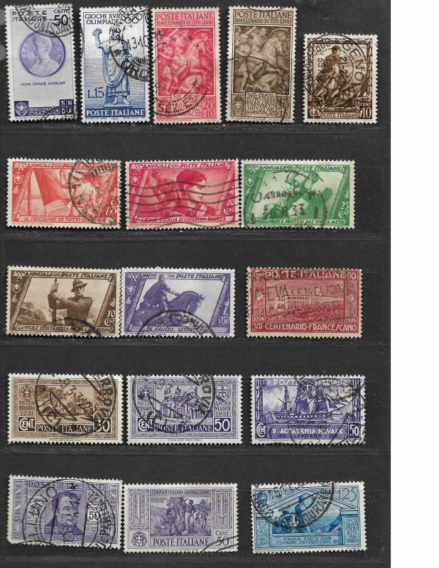 COLLECTION LOT OF 17 ITALY COMMEMORATIVE STAMPS CV + $19