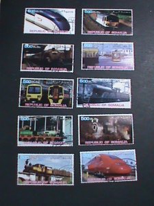 ​SOMALIA STAMP:2002 WORLD CLASSIC TRAINS CTO -MNH LARGE SET. #4 CONDITION FINE