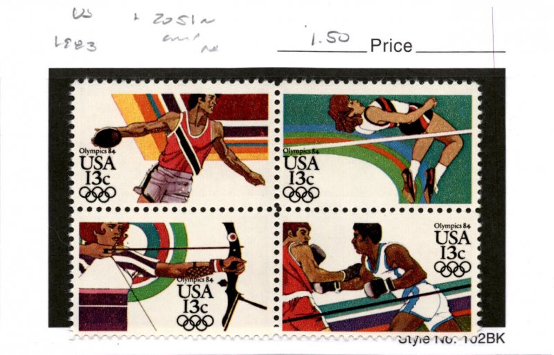 United States Postage Stamp, #2051a Block Mint NH, 1983 Olympics (AC)