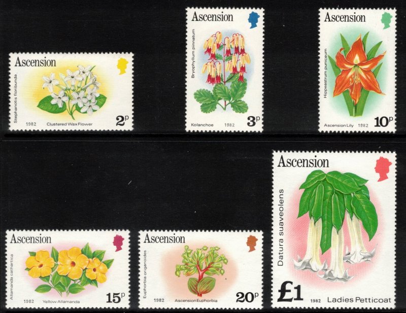 ASCENSION 1982 Flowers; Scott 275a-287a, SG 283B-295B; MNH