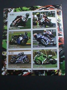 TAJIKISTAN 2001  MOTORCYCLES RACE: MNH SHEET VERY FINE -WE SHIP TO WORLD WIDE.