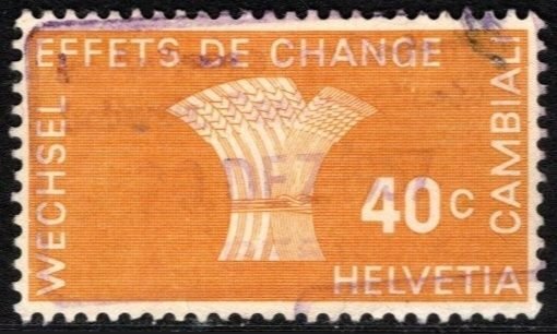 1939 Switzerland Revenue 5 Centime-40 Centime Bill of Exchange Lot/7 Used