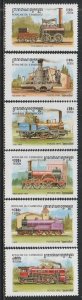 1999 Cambodia - Sc 1797-1802 - MNH VF -  6 single - Trains