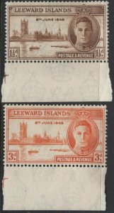 Leeward Islands 116-117 (mlh) George VI, Peace issue (1946)