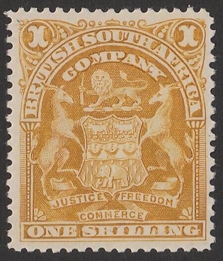 RHODESIA 1898 Arms 1/- bistre.