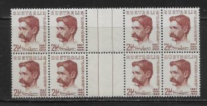 Australia 222 Lawson Gutter Block MNH FOLDED