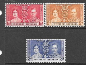 Northern Rhodesia 22-24: King George VI and Queen Elizabeth, MH, F-VF