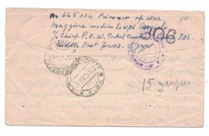 Kenya Uganda & Tang E Africa 1942 WWII POW mail to Italy (bal) 