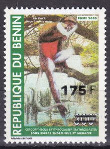 BENIN 2005 2006 1396 175F /300F MONKEY MONKEY APES OVERPRINT OVERLOAD MNH-