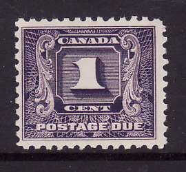 Canada-Sc#J6-Unused 1c dark violet Postage Due-og-heavy hinge-1930-2-Cdn558-
