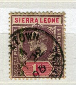 SIERRA LEONE; Early 1900s ED VII issue fine used 1d. value