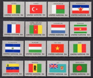 UN New York 325-340 Flags MNH VF