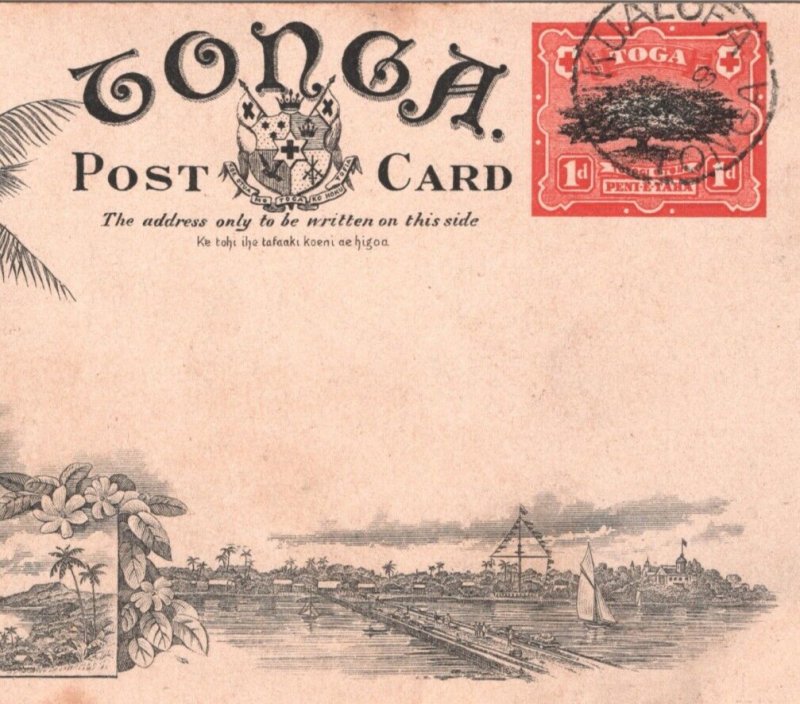 TONGA Stationery ILLUSTRATED Postcard *BLOW HOLES* Houma Nukuʻalofa CDS MA591