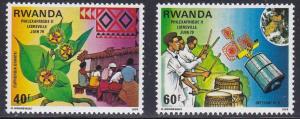 Rwanda # 913-914, Philexafrica II, NH, Half Cat