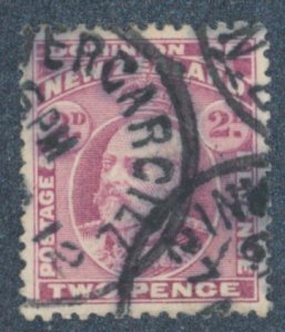 NEW ZEALAND Sc 132 VF/USED - 1909 2p - King Edward VII