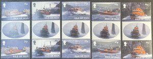 ISLE OF MAN # 816-820-MINT/NEVER HINGED-COMPLETE SET OF GUTTER PAIRS--1999