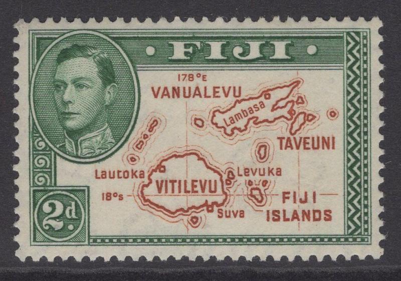 FIJI SG253 1938 2d BROWN & GREEN p13½ DIE I MTD MINT 