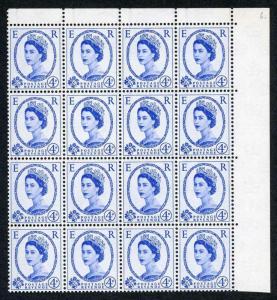 SG593 4d Ultramarine 2nd Graphite U/M Block 16