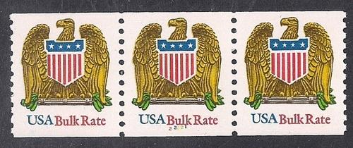 #2603B (10) cents Eagle Plate # coil strip mint OG NH VF