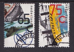 Netherlands   #761-762  cancelled  1990  Dutch East India Co ships.  sail '90