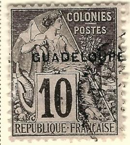 Guadeloupe SC #18 French Colony Fine Used hr.....Make me an Offer!