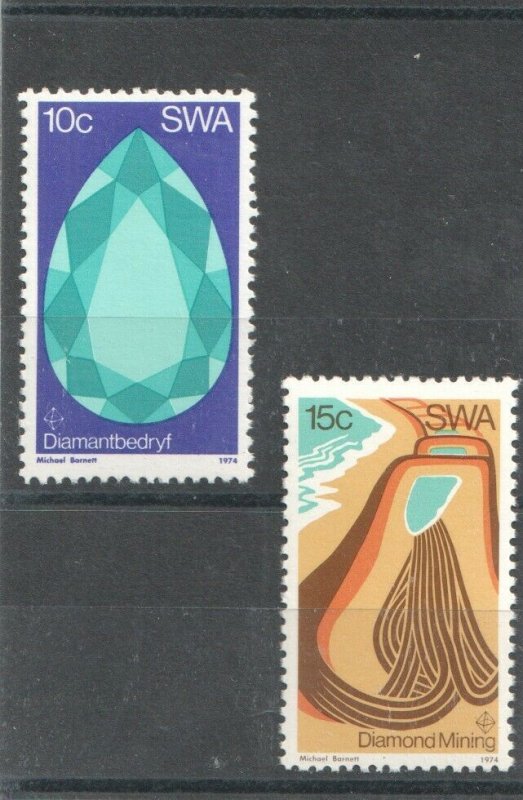 1974 SOUTH WEST AFRICA  -  SG:267/68  -  DIAMOND MINING  -  UNMOUNTED MINT