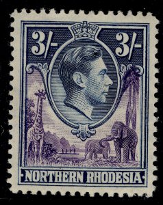 NORTHERN RHODESIA GVI SG42, 3s violet & blue, LH MINT. Cat £29.