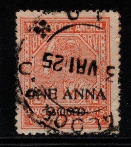 INDIA-TRAVANCORE-COCHIN SG4 1949 1a on 2ch ORANGE USED