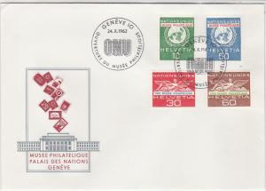 Switzerland 1962 Museum Palace of Nations ONU Slogan FDC Stamps Cover Ref 25413