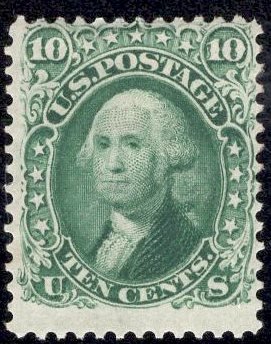 US Stamp #68 10c Washington MINT OG Hinged SCV $950. PSE Cert.