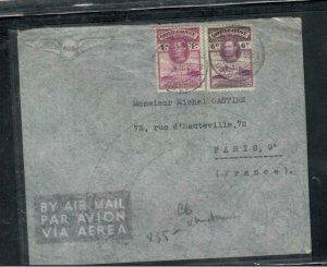 GOLD COAST COVER (P0111B)1938 KGVI 4D+6D GOLD COAST VIA KHARTOUM (B/S) TO FRANCE 