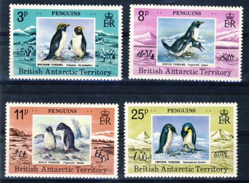 1974 British Antarctic Territory MNH OG cplt.set of 4 stamps Penguins 72-75