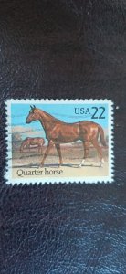 US Scott # 2155; used 22c Quarter Horse from 1985; VF centering; off paper