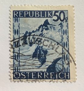 Austria 1945 Scott 473 used - 50g, Landscape, Silvretta mountain range