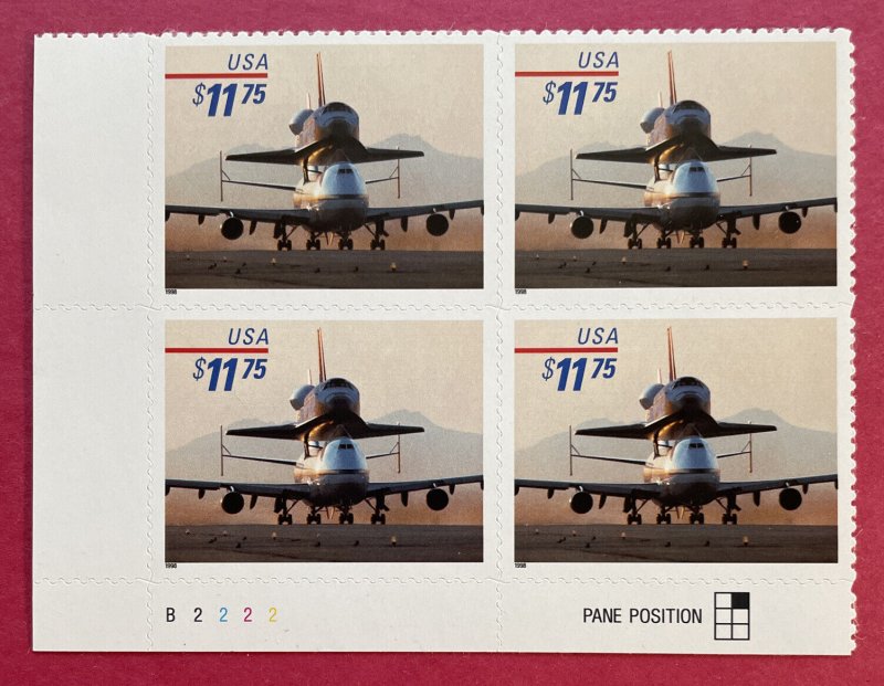 3261 SPACE SHUTTLE LANDING Plate Block 4 Priority US $3.20 Stamp MNH