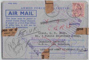 Canada 1944 WWII Return to Sender Air Letter Normandy Reference Montgomery