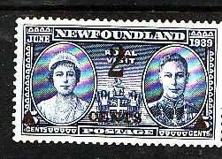 Newfoundland-Sc#250- id7-unused hinged 2c on 5c Royal Visit-1939-      