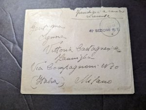 1939 Italian Army in Albania Airmail Cover Military Post 99 to Milan Italy